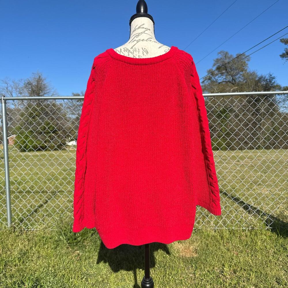 Red Cable Knit Sweater - Picture 8 of 8